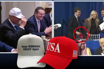 trump,-cum-vede-cate-un-presedinte-roman,-cum-il-cumpara-cu-cate-o-sapca.-dupa-iohannis,-a-venit-randul-lui-nicusor-sa-primeasca-o-sapca,-ieri,-la-consiliul-pacii